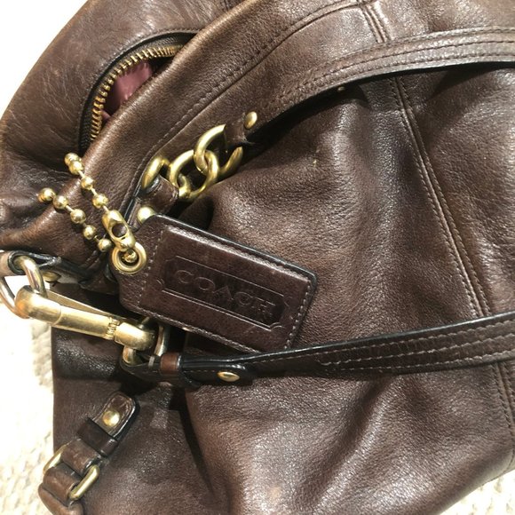 Coach Large Brown Pebble Leather Brooke Convertible Hobo/Shoulder Bag - Picture 4 of 7